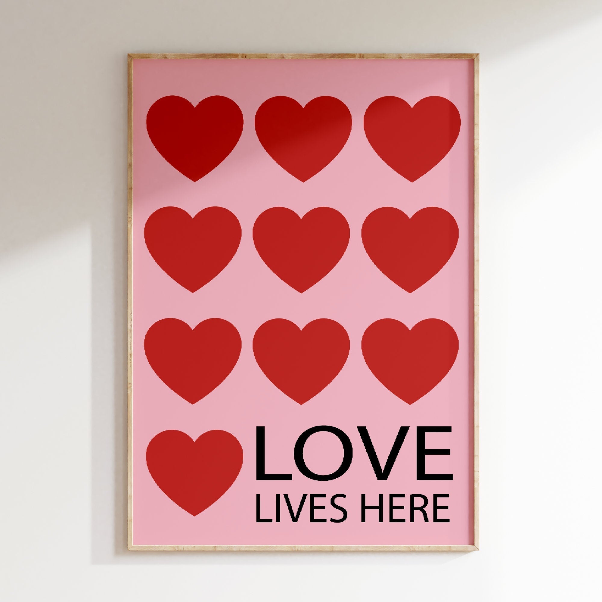 Affiche cœurs rouges Love - Poster déco amour