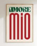 Affiche colorée déco tendance amore mio - inouï