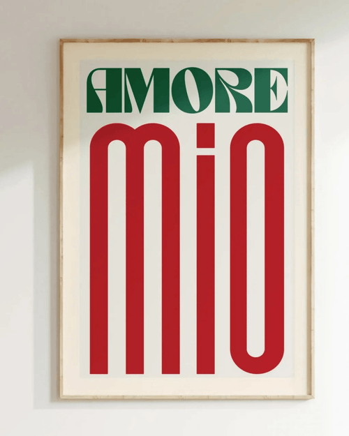 Affiche colorée déco tendance amore mio - inouï