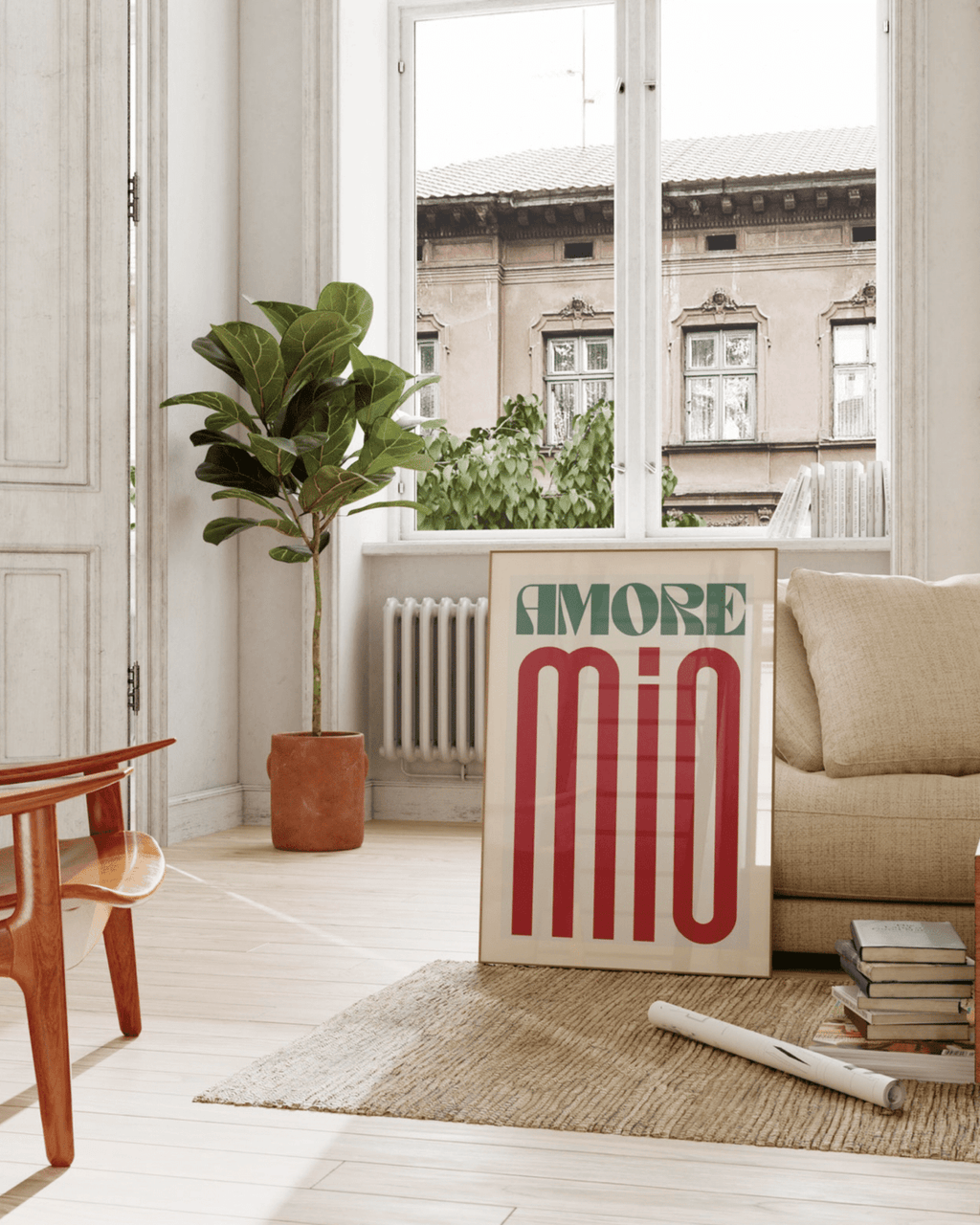 Affiche colorée déco tendance amore mio - inouï