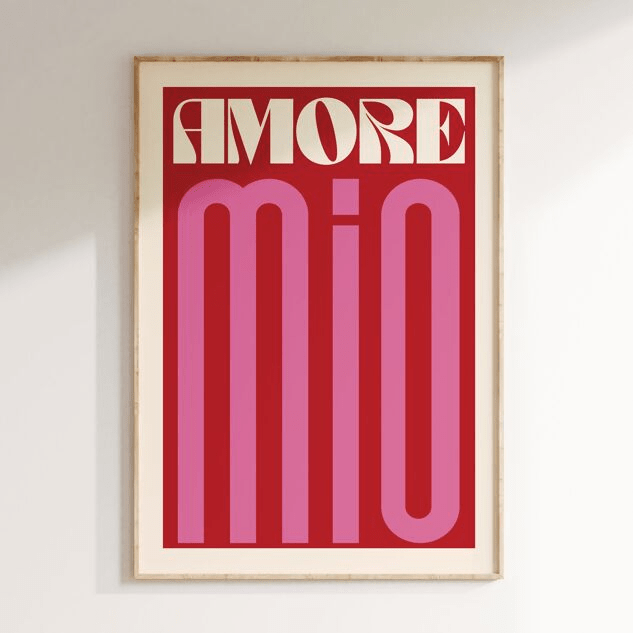 Affiche colorée déco tendance amore mio - inouï
