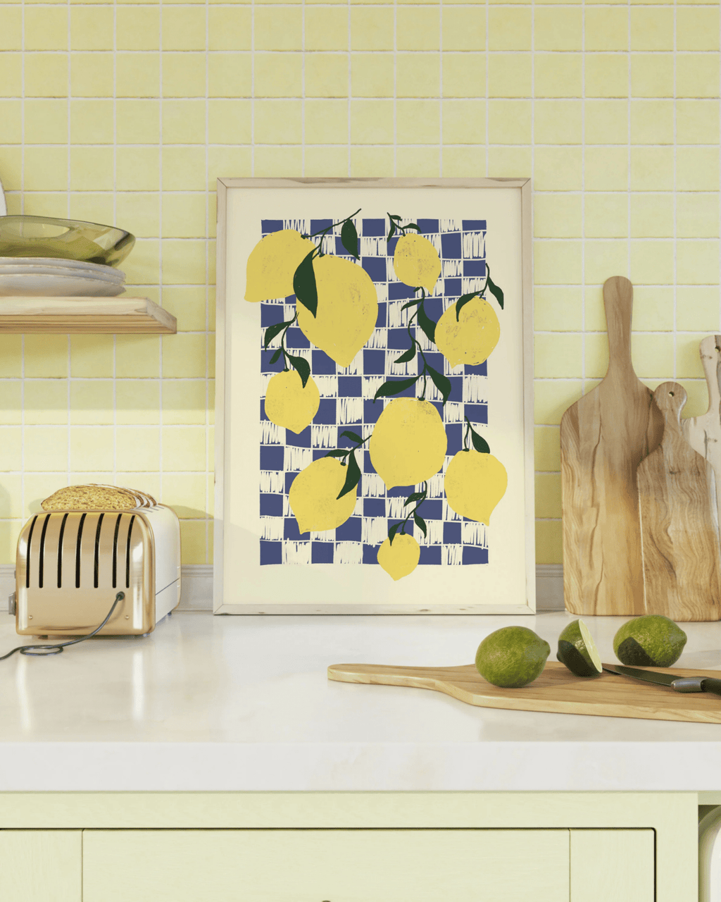 Affiche cuisine citrons – déco style méditerranéen