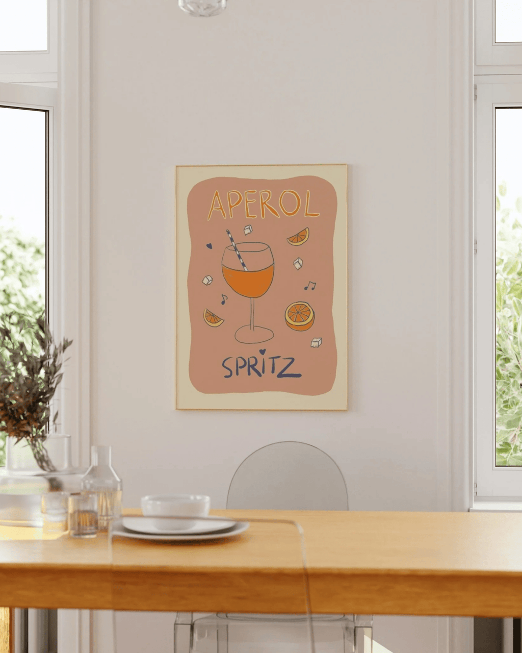 Affiche cuisine colorée apérol spritz – vibes estivales
