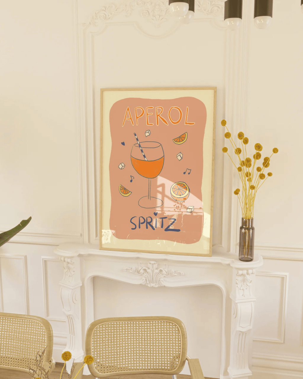 Affiche cuisine colorée apérol spritz – vibes estivales