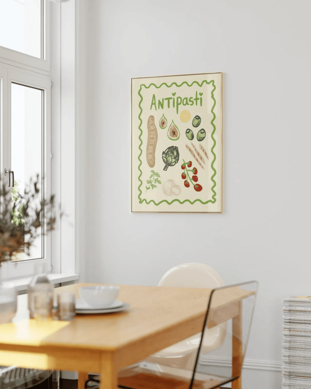Affiche italie antipastis – dessin coloré
