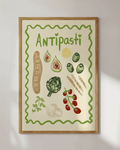 Affiche italie antipastis – dessin coloré