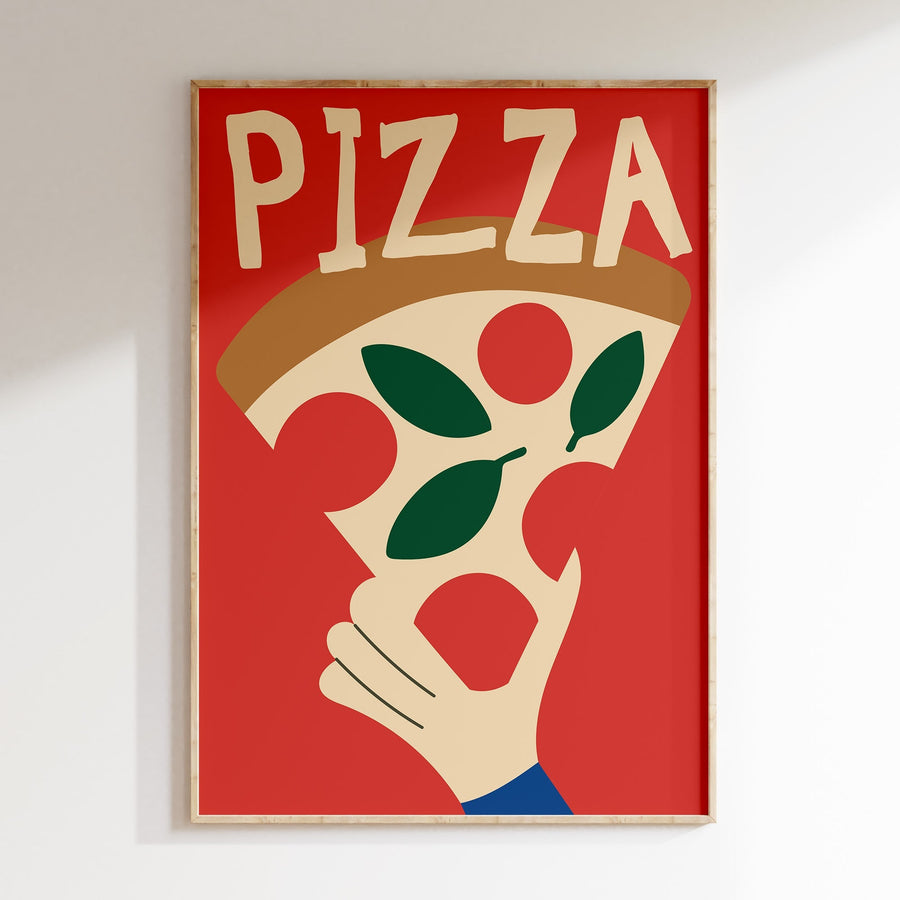Affiche cuisine colorée Pizza