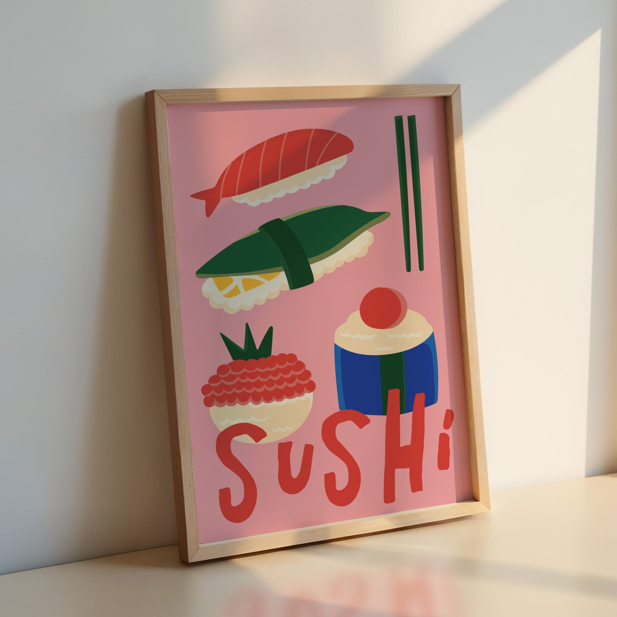 Affiche cuisine Sushi colorée - Inouï