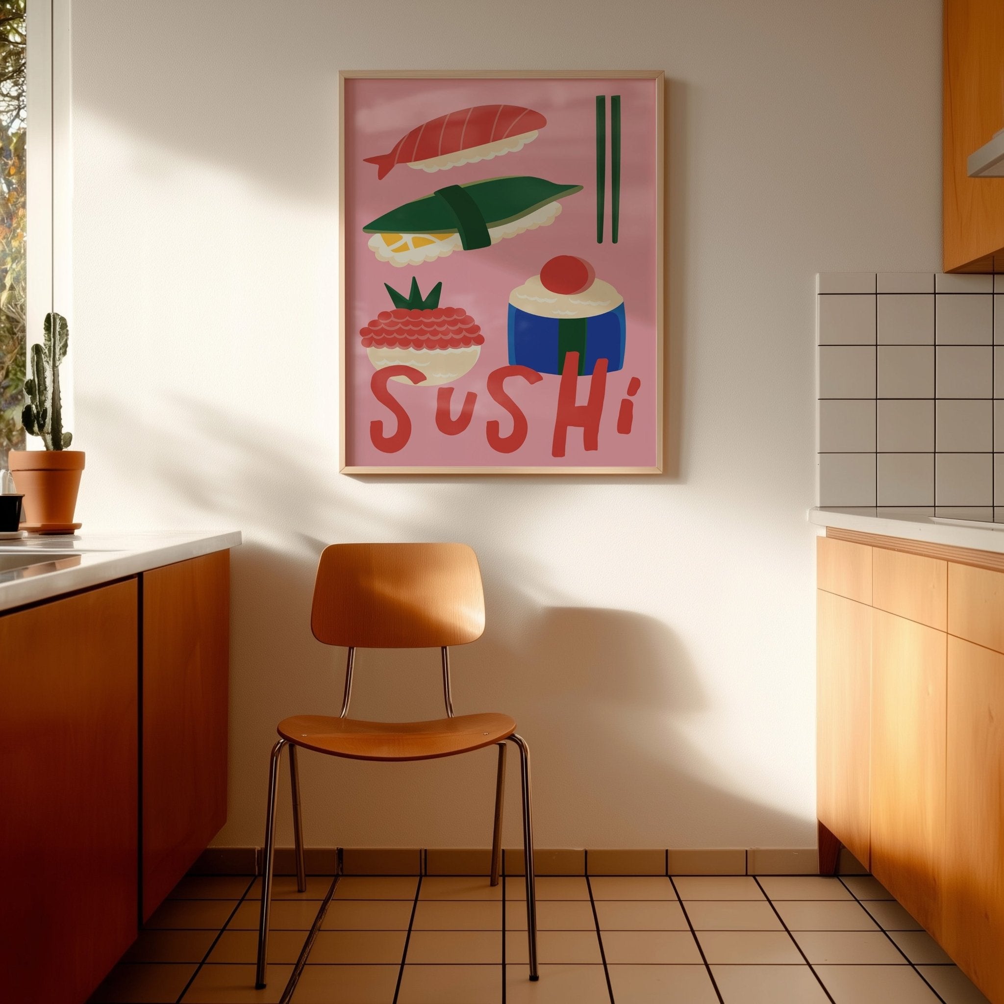 Affiche cuisine Sushi colorée - Inouï