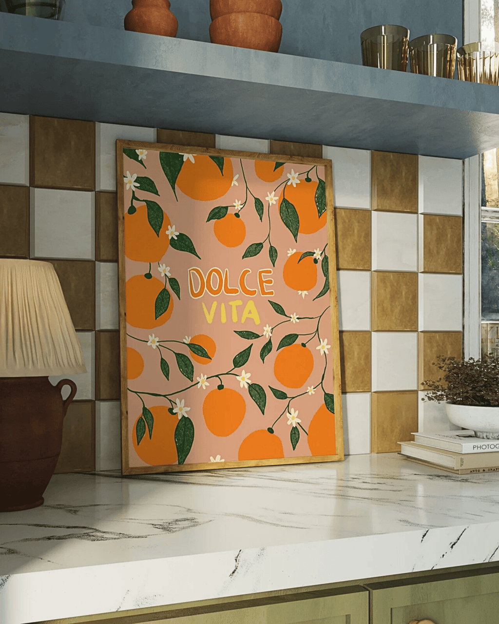 Affiche cuisine tendance la dolce vita – oranges & italie
