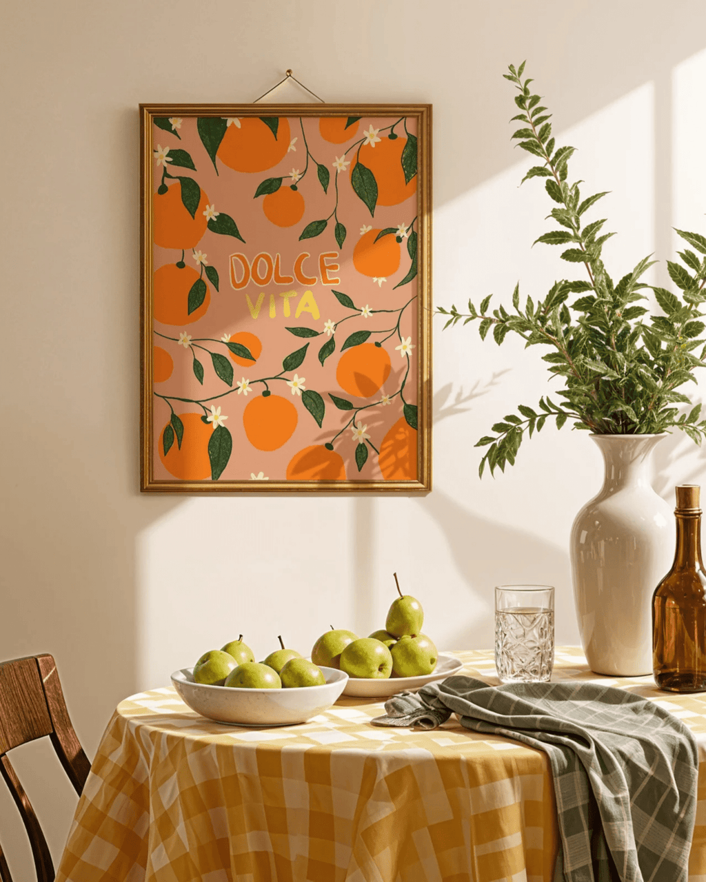 Affiche cuisine tendance la dolce vita – oranges & italie
