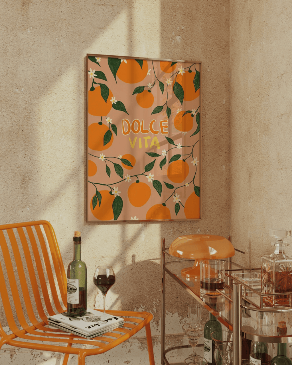 Affiche cuisine tendance la dolce vita – oranges & italie