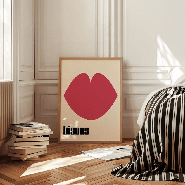 Affiche déco Bisous - Inoui - Lili Margaret