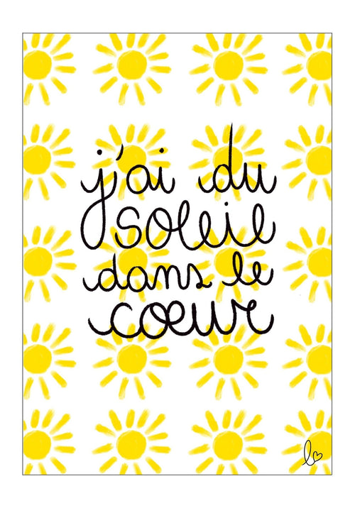 Affiche chambre enfant déco tendance "soleils" - illustration fait main
