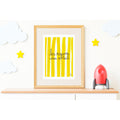 Affiche murale décorative "rayures du soleil" - illustration fait main