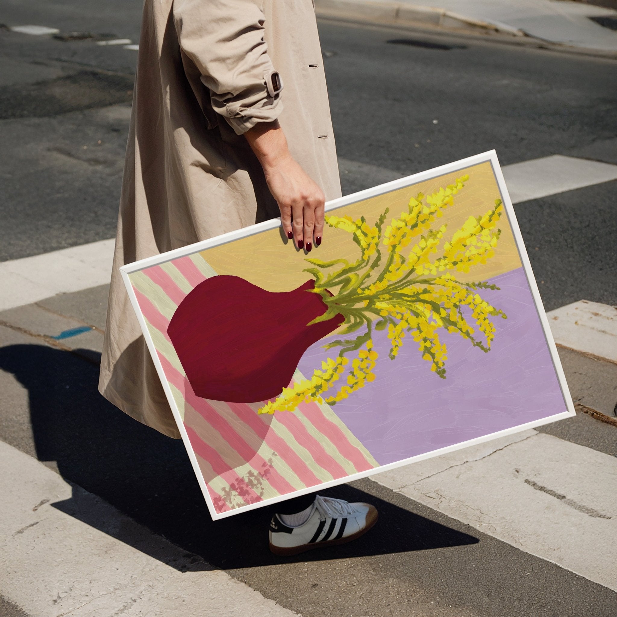 Affiche fleurs de mimosa en vase