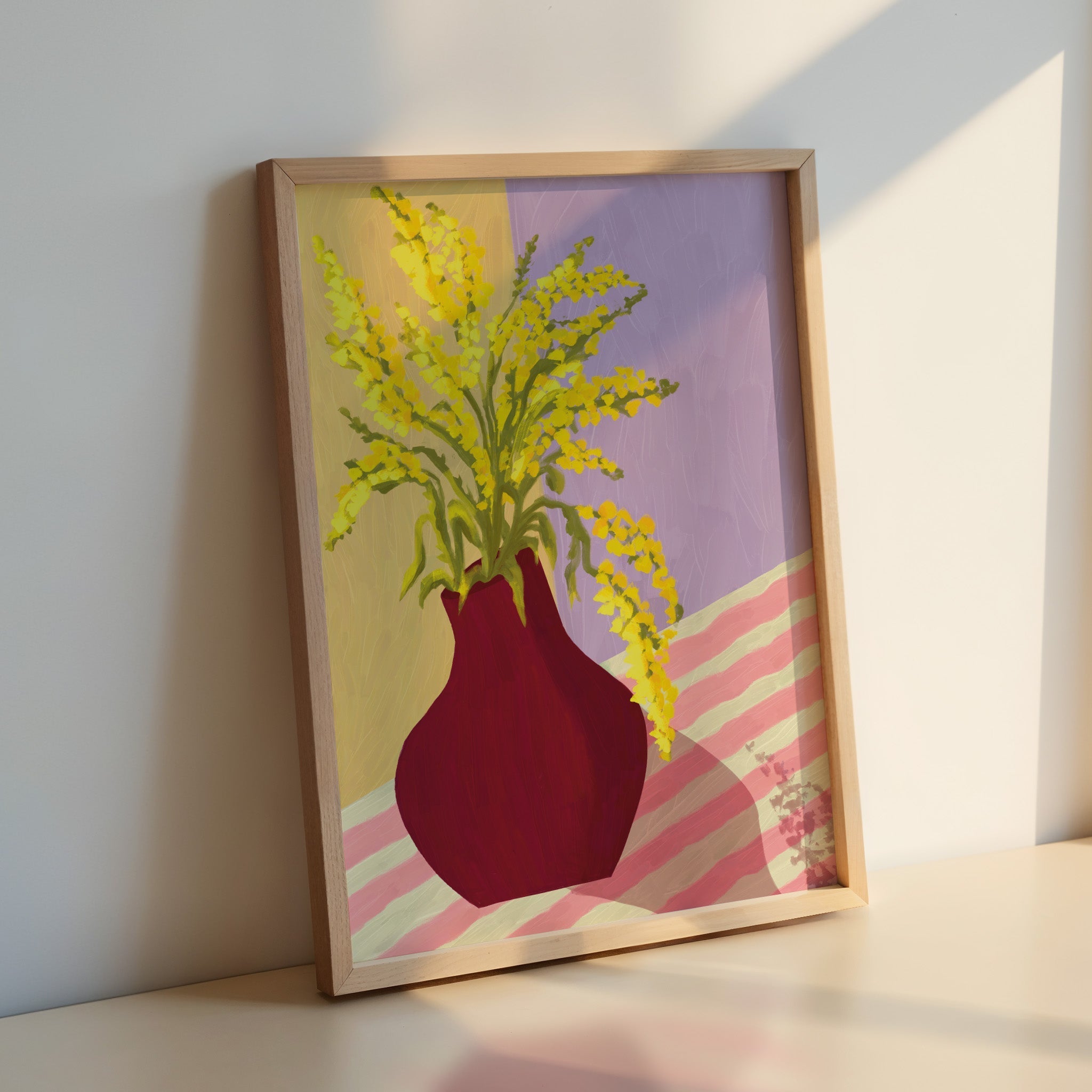 Affiche fleurs de mimosa en vase