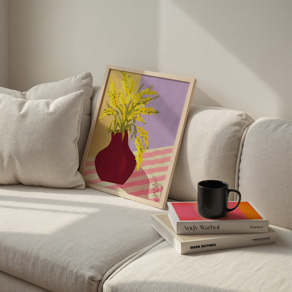 Affiche fleurs de mimosa en vase