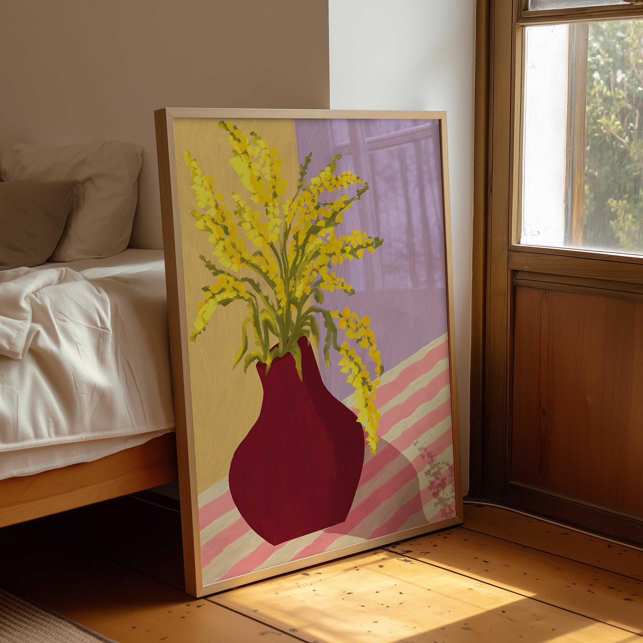 Affiche fleurs de mimosa en vase