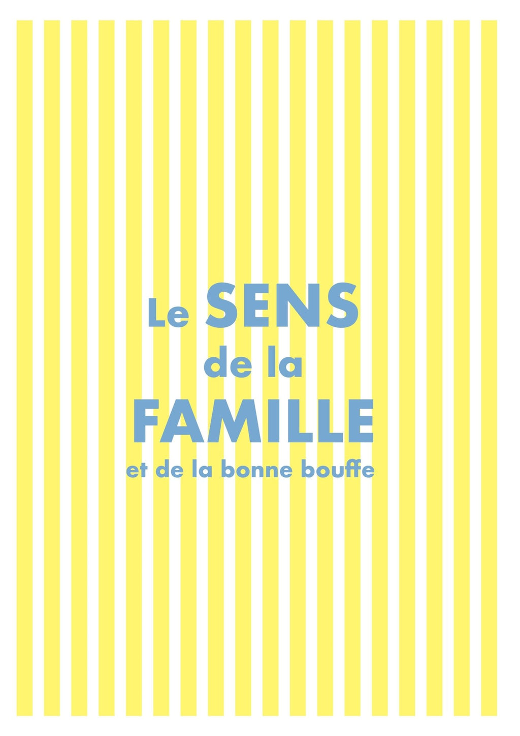 Affiche déco famille - rayures jaunes et message tendre