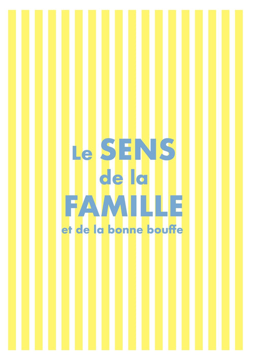 Affiche déco famille - rayures jaunes et message tendre