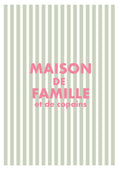 Affiche déco rayures vert pastel maison de famille