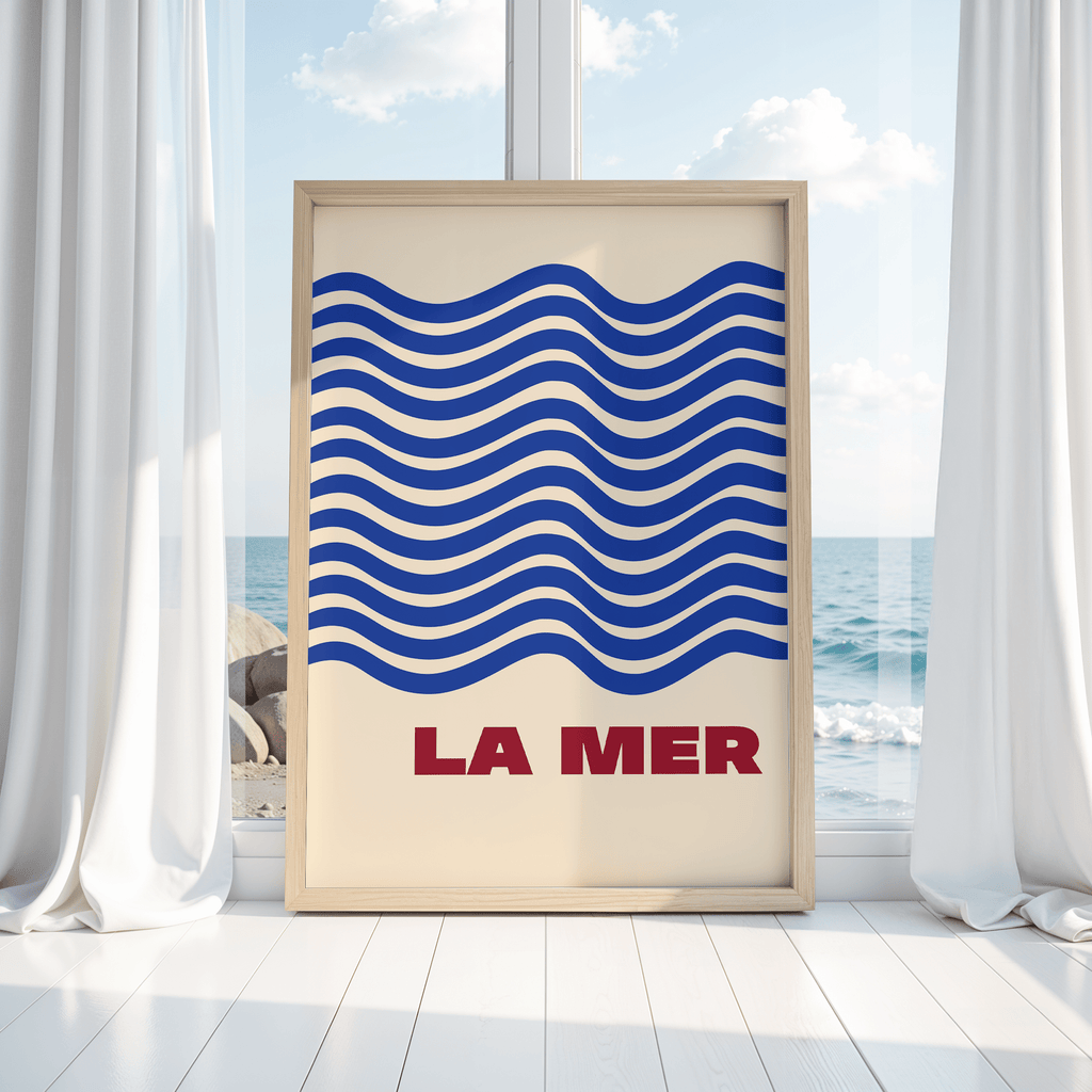 Affiche mer et vagues bleues
