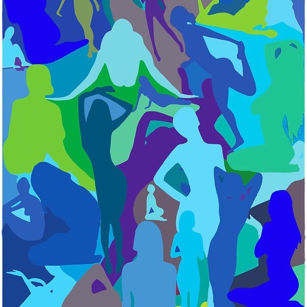 Affiche murale art moderne camougirl blue - les ombres de marie
