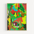 Affiche murale art contemporain camougirl green - les ombres de marie