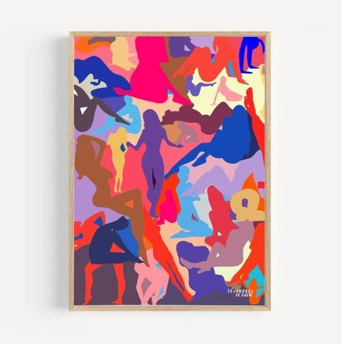 Affiche murale art moderne camougirl rose - les ombres de marie