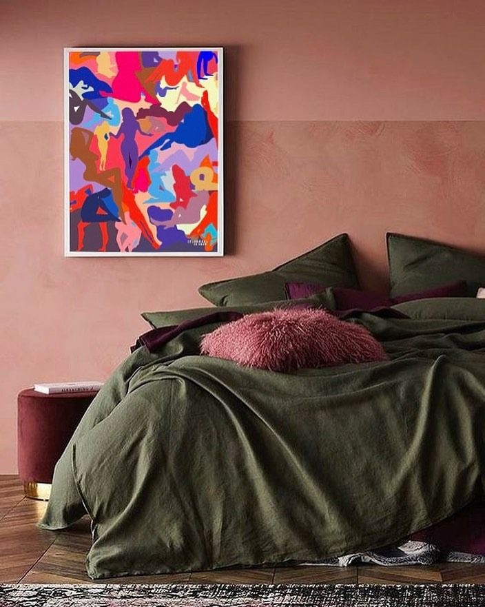 Affiche murale art moderne camougirl rose - les ombres de marie