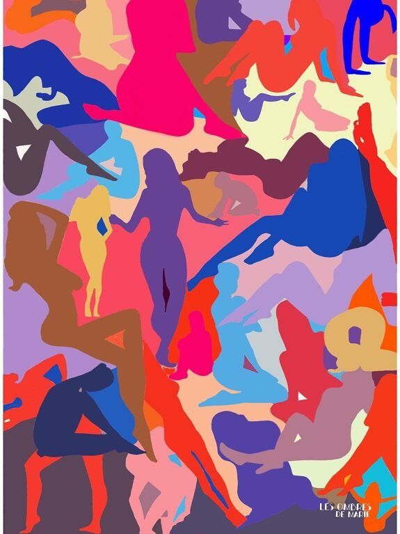 Affiche murale art moderne camougirl rose - les ombres de marie