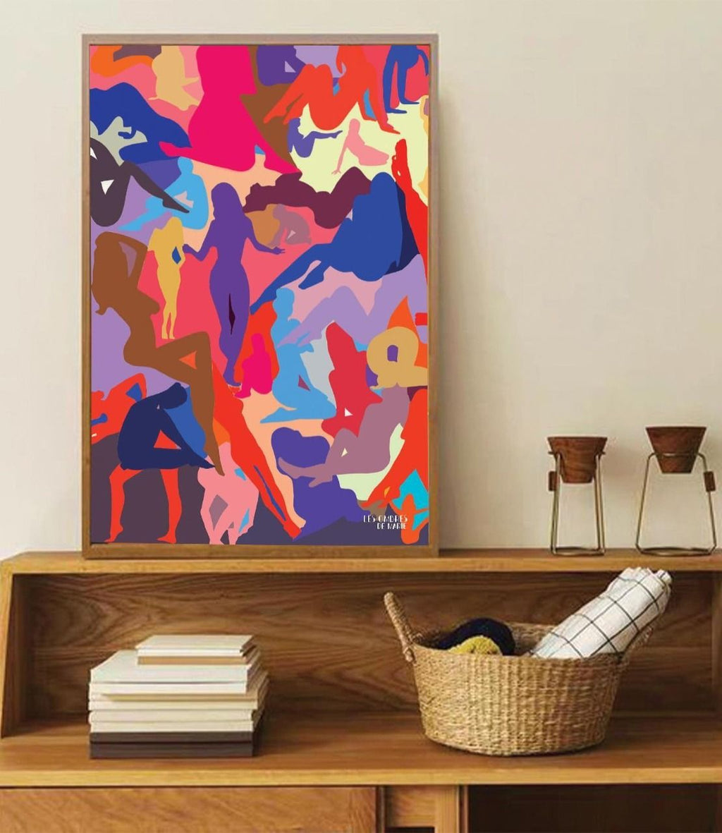Affiche murale art moderne camougirl rose - les ombres de marie