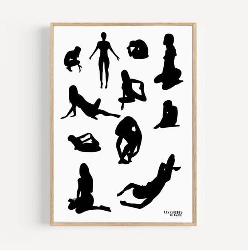 Affiche murale moderne noir & blanc ink - les ombres de marie