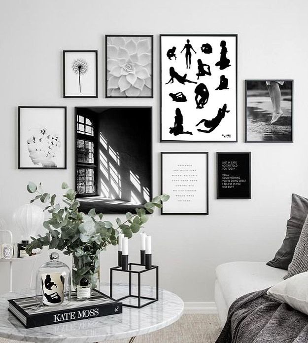 Affiche murale moderne noir & blanc ink - les ombres de marie