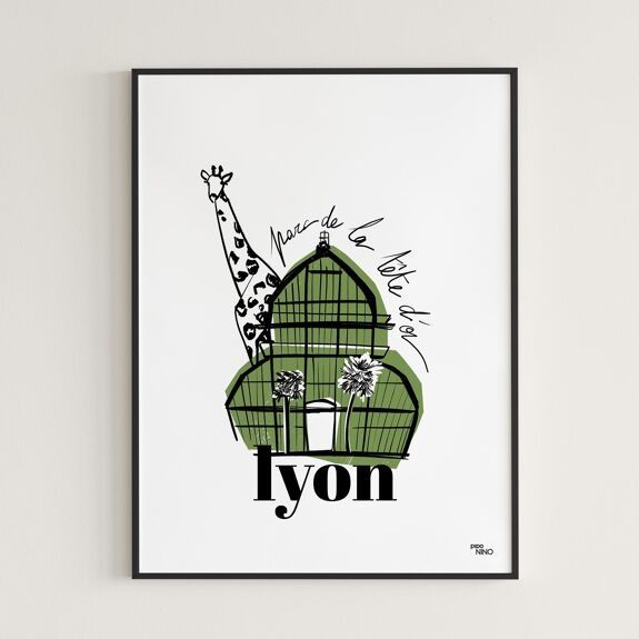 AFFICHE MURALE SOUVENIR DE LYON &quot;TÊTE D&