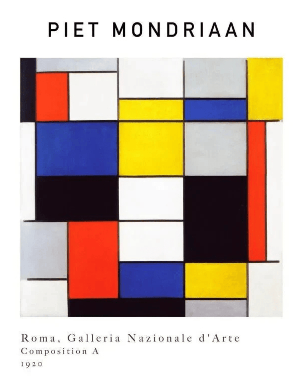 Affiche murale tableau piet mondrian - design géométrique | esque