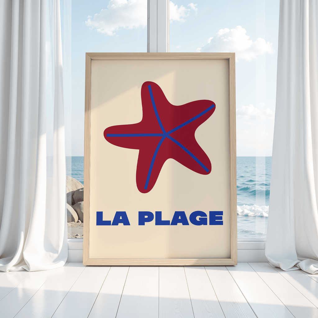 Affiche plage et étoile de mer
