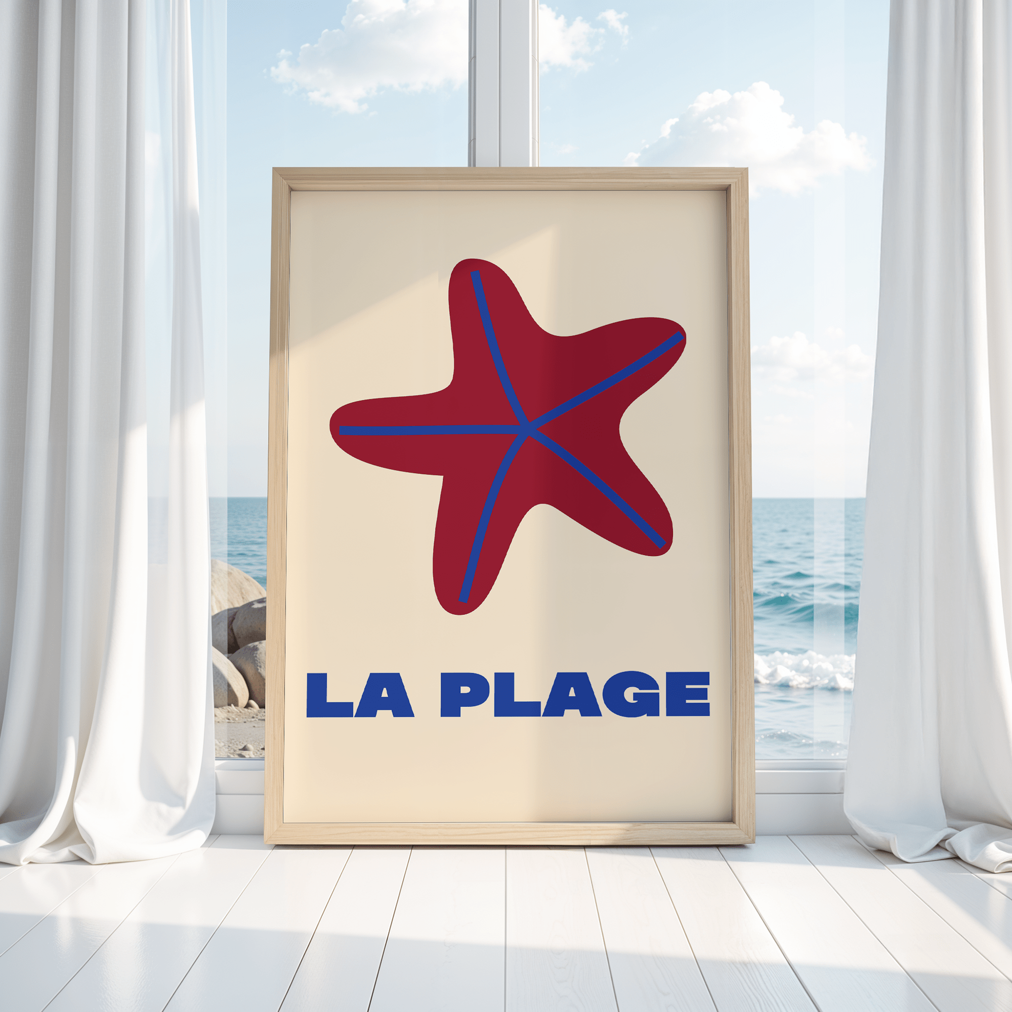 Affiche plage et étoile de mer