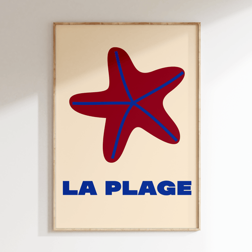 Affiche plage et étoile de mer