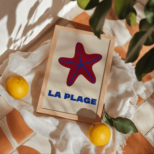 Affiche plage et étoile de mer