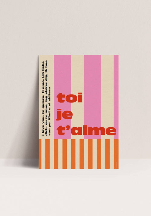 Affiche poster Toi, je t'aime - Papier and Co.