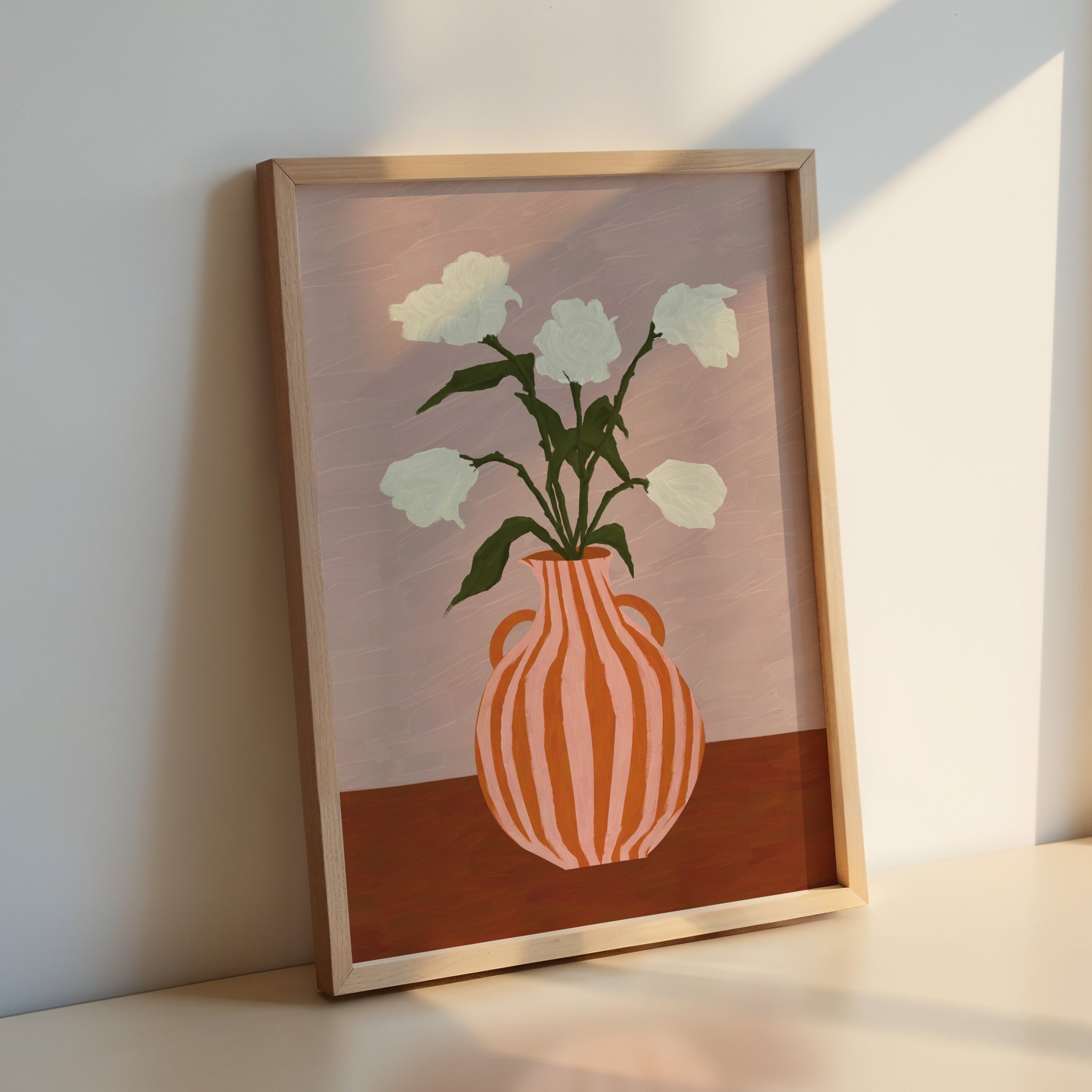 Affiche vase à fleurs blanches