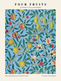 Affiche artistique william morris - quatre fruits & design vintage | esque