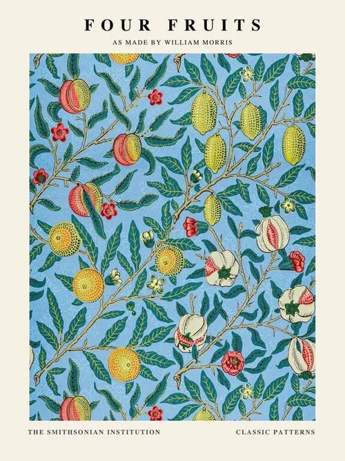 Affiche artistique william morris - quatre fruits & design vintage | esque
