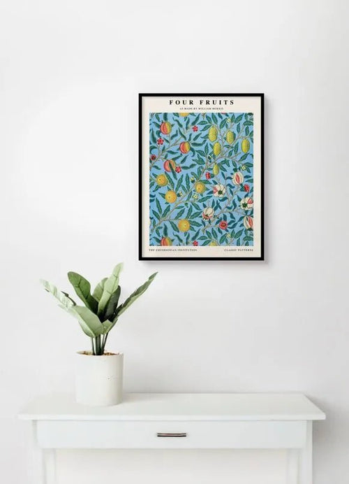 Affiche artistique william morris - quatre fruits & design vintage | esque