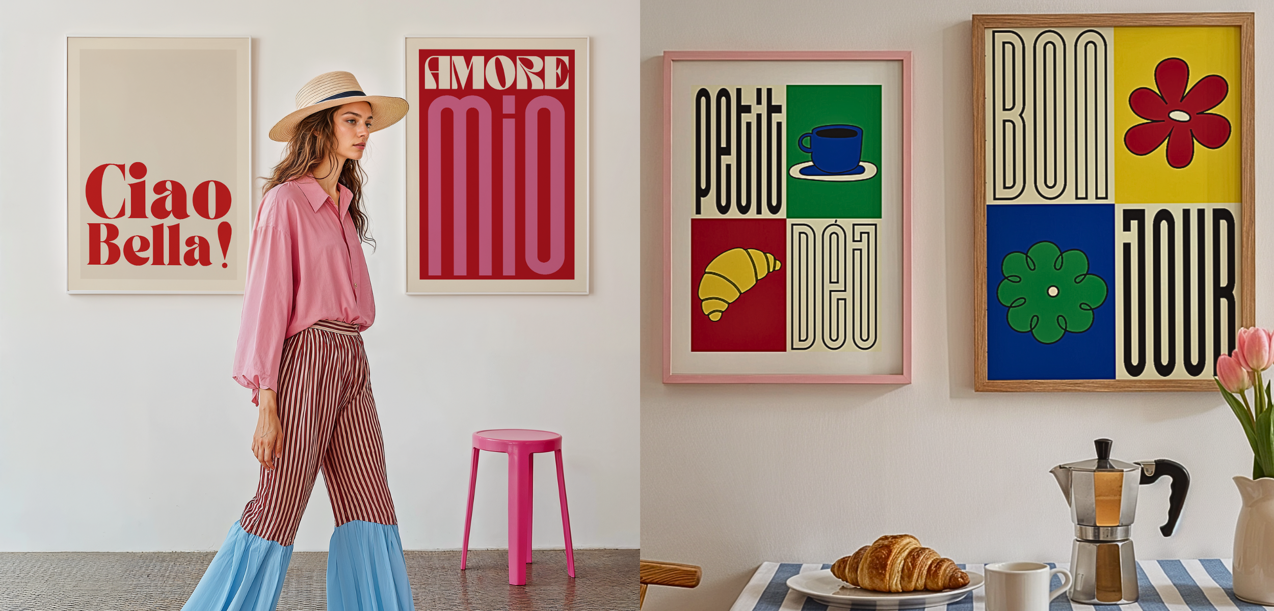 Affiches graphiques colorées – collection déco Lili Margaret