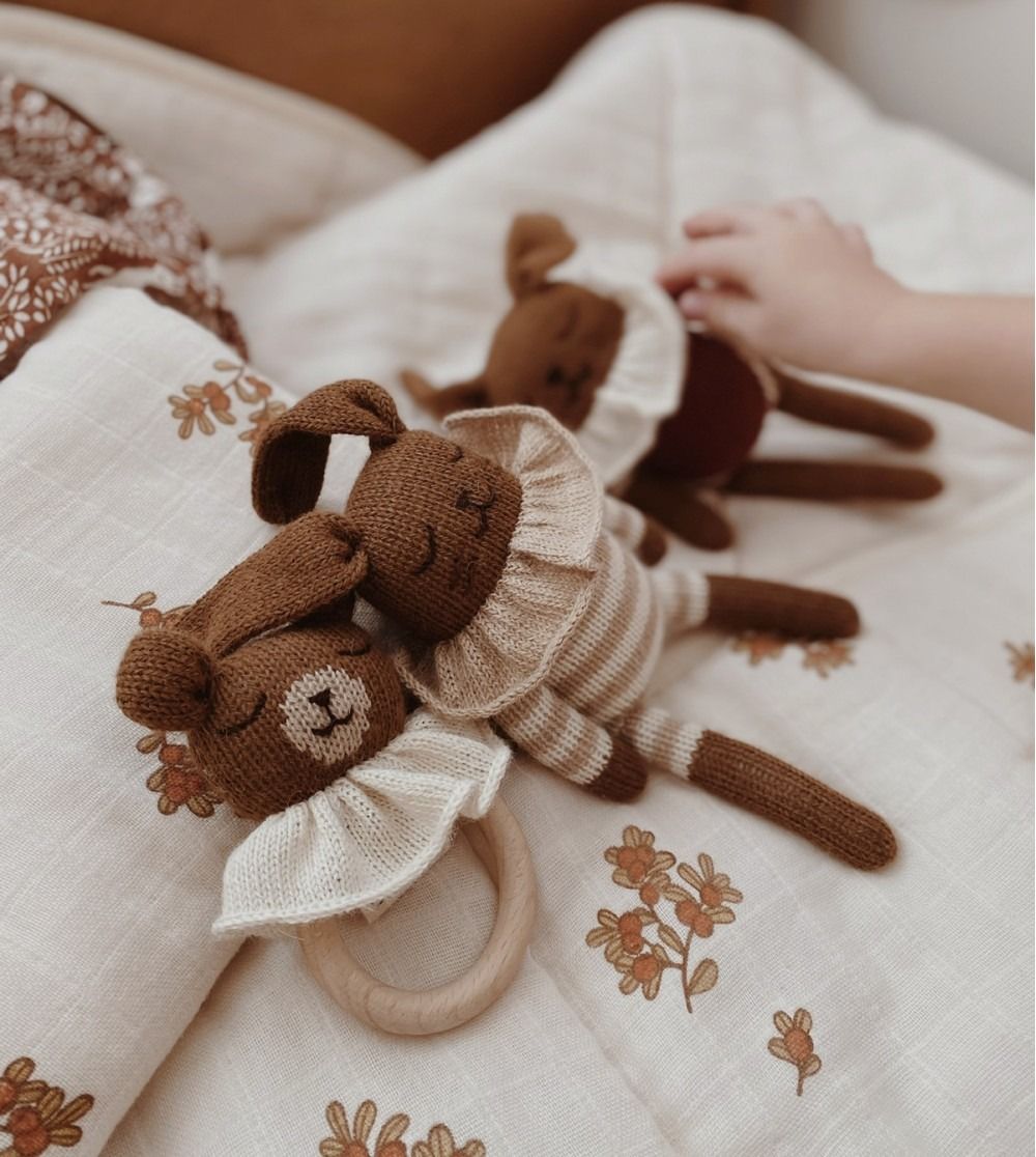 Anneau de dentition bois naturel - ourson | main sauvage