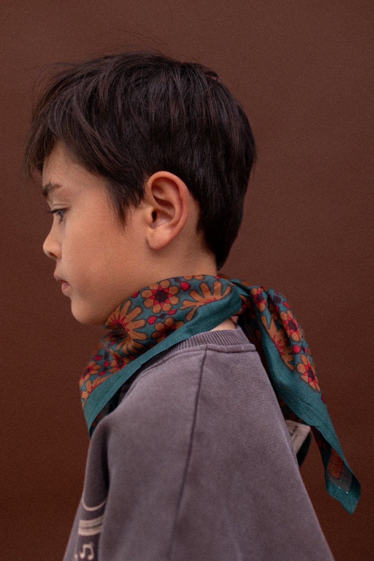 Foulard fleuri en voile de coton Falala – Azul Aloe – Apaches Collections – vue 2