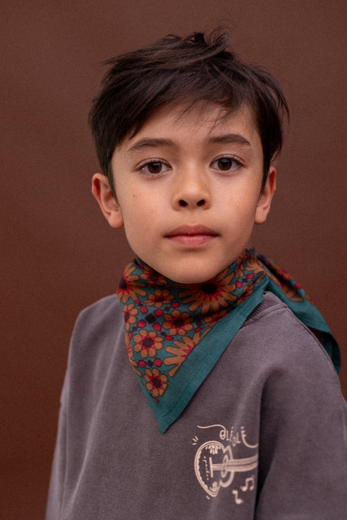 Foulard fleuri en voile de coton Falala – Azul Aloe – Apaches Collections – vue 3